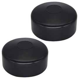 SKIR'CO Pack of 2 Fence Post Caps Round 76 mm Black Plastic Caps for Round Fence Posts Fence Post Covers Black RAL 9005 Colour