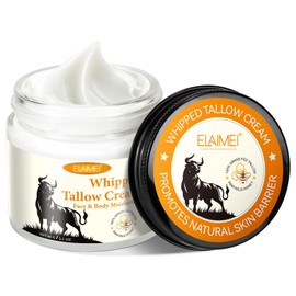 Beef Tallow 2.1 OZ, Beef Tallow and Honey Balm for Skin, Beef Tallow Moisturizer, Grass-Fed Beef Tallow For Skin, Organic Unscented Fast Absorption whipped tallow balm, Suitable for All Skin Types