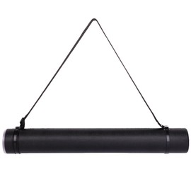 TRANSON Durable Poster Storage Tube with Straps 24"-40" Extendable for Blueprints, Artwork, Maps, Posters Color Black
