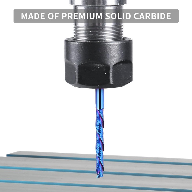 EANOSIC Extra Long Compression Spiral Router Bit with 1/4 Inch