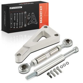 A-Premium Polished Aluminum Alternator Bracket Kit Compatible with Chevy Small Block SBC 350 Engine with Long Water Pump