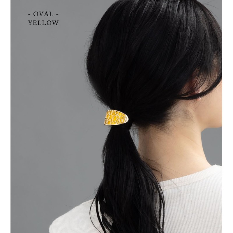 JewelVOX Hair Accessories, Square, Oval Watermark, Pony Hook (Square, White)
