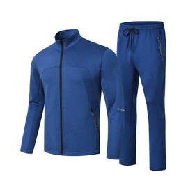 TBMPOY Men's Tracksuits Sweatsuits for Men Set Jogging Track Suits 2 Piece Casual Athletic Warm Up Sweat Suits Outfits Royal Blue L
