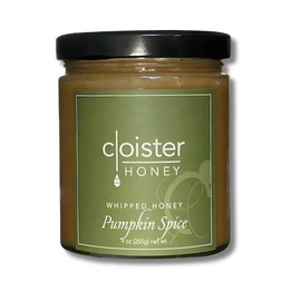 Cloister Honey Whipped Honey - Pumpkin Spice (9 oz) | Hand Crafted | Raw Artisan Honey | 100% Pure, Raw & Unfiltered | All Natural | Made in USA |