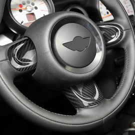 AIRSPEED Mini Clubman Cooper 2nd Generation R55 R56 R57 R60 Hard Carbon Fiber Accessories Interior Interior Parts Steering Wheel Trim Cover Steering Wheel Button Decorative Frame MINI Clubman Cooper
