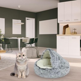 KKPW Plush Donut Dog Bed, Calming Dog Bed Fluffy Plush Pet Bed,Soft and Fluffy Cuddler Pet Cushion Self-Warming Puppy Beds, Indoor Cats Dogs Soft Warm Donut Cave Bed, Pet Sleeping Pillow (40CM)