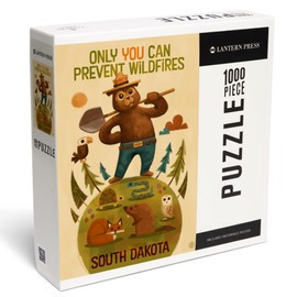 South Dakota, Smokey Bear and Friends (1000 Piece Puzzle, Challenging Jigsaw Puzzle for Adults, Made in USA)