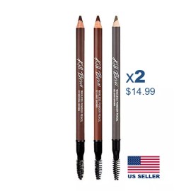 CLIO Kill Brow Waxless Powder Pencil x 2, 3 COLORS . US Seller Fast - 01 Natural Brown