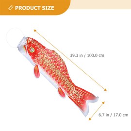 NUOBESTY Japanese Carp Windsock Flag, 40 Inches Koi Fish Windsock Streamer Fish Flag Kite Koinobori Hanging Decor for Garden Yard