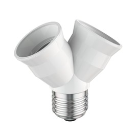 ledscom.de E27 Base, 2-fold Splitter Adapter, White