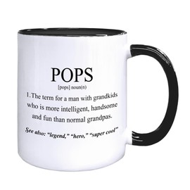 Foyoulame Pops Coffee Mugs, Grandpa Coffee Teacup, Fathers Day Christmas Birthday Gifts for Pop Pop, Grandpa Pop Pop Gifts from Grandkids Grandchildren, Pops Definition Ceramic CoffeeMug 11oz