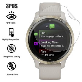 3 Pack Screen Protector for Garmin Venu 3S, GEJEFA Flexible TPU Full Coverage 3D Curved Screen Film for Garmin Venu 3S