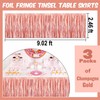 3 Pack Rose Gold Tinsel Table Skirts
