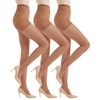 Citystl 3 Pairs Gentle Nude Sheer Tights for Women -