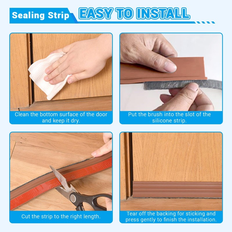 Huakaile 2 Pack Rubber Door Sweep, 39" x 2" Under