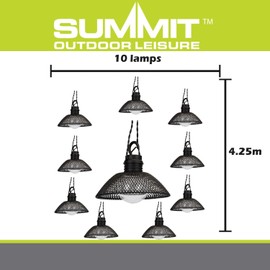 VFM e-Store - Solar String Lights Mesh Warm White Light Decorations - Camping, Travel Holiday Accessories for Summer - 4. 25m x 10 Lamps White X 1