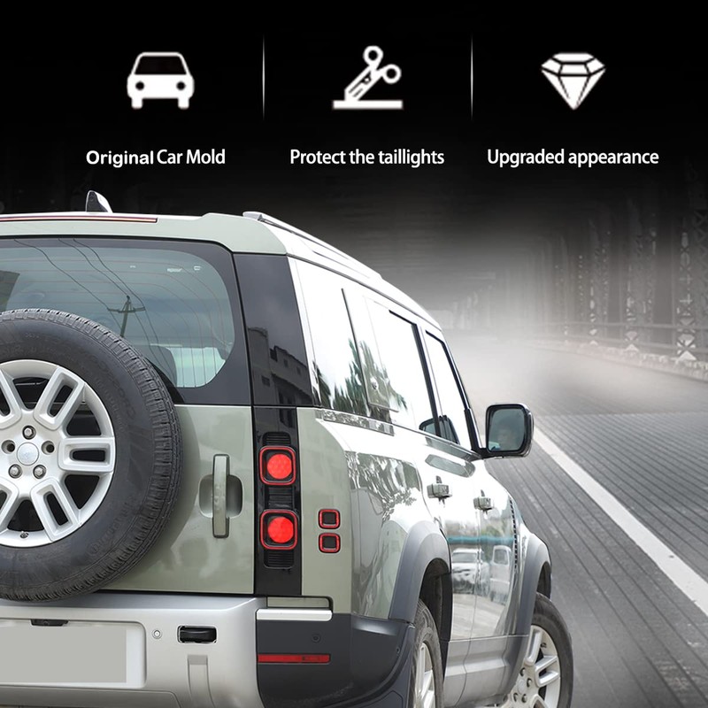 YIWANG ABS Black Car Exterior Taillight Protection Cover Accessories for