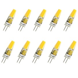 G4 2W LED COB 1505 AC/DC12V Light Bulb 250lm 360 Beam Angle Waterproof Halogen G4 20W Bi-Pin Base Led Replacement Warm White 3000K (10-Pack)