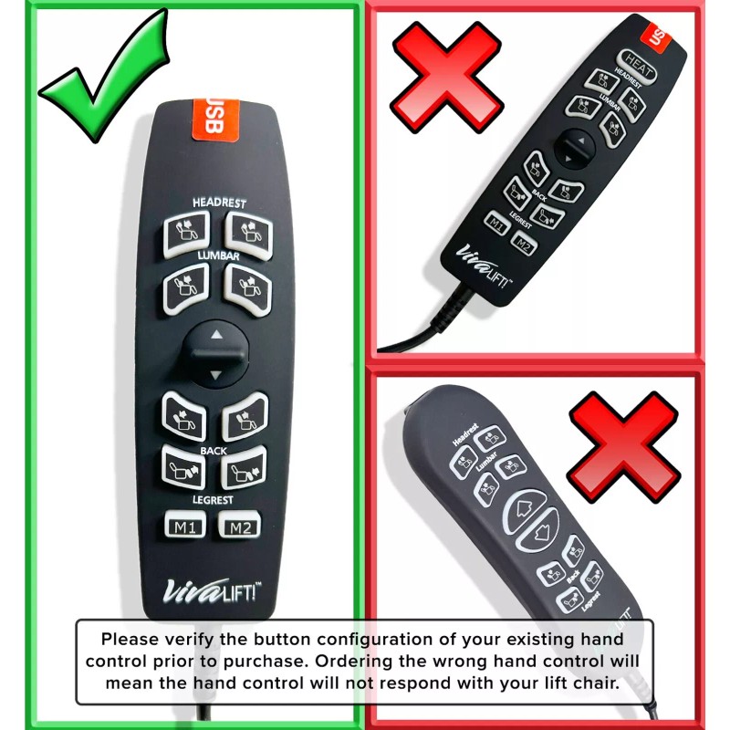 AlveyTech 12-Button 5-Pin Hand Control Remote for Pride VivaLift Chair