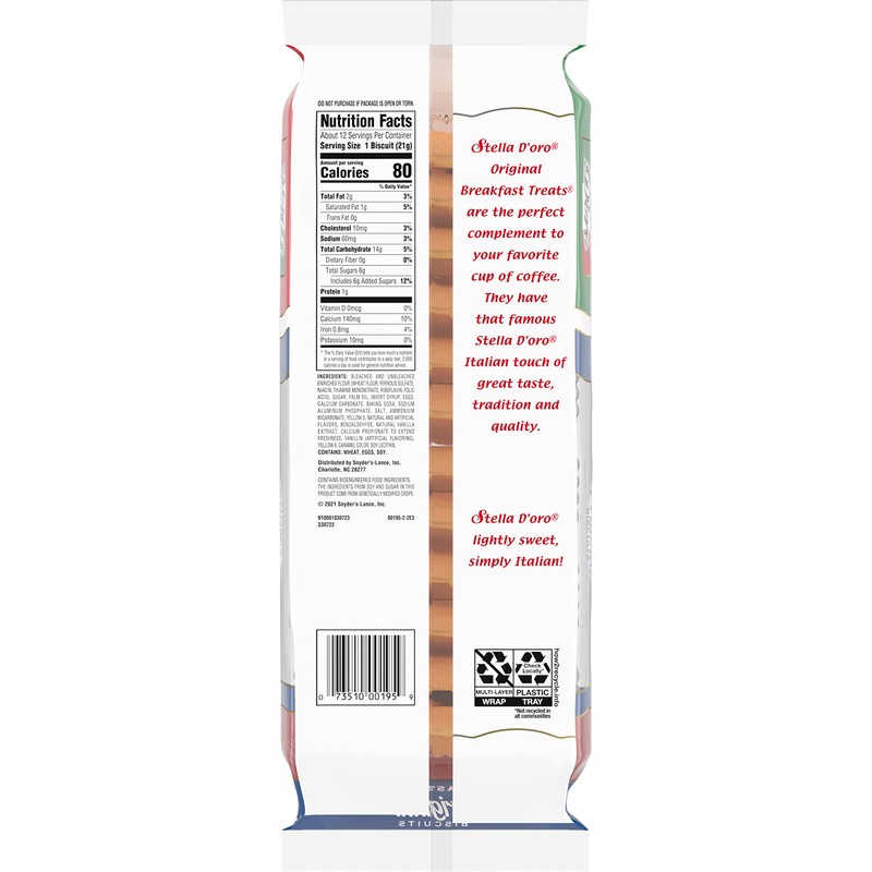 Stella D'oro Cookies Original Breakfast Treats, 9 Oz (Pack of