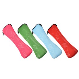 Healvian 4PCS Silverware Bags Cutlery Pouch Utensil Case Travel Tableware Bag Flatware Storage Case Silverware Case