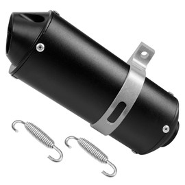 Tongze 28mm 1.1in Dirt Bike Exhaust Muffler Silencer Universal For Pit Bike/Mini Bike/Quad/ATV/Mower/ 4 Wheeler/Dune Buggy 50cc 110cc 125cc, Packed With Mounting Clamp Bracket And Spring(Grey)