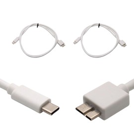 AJPARTS UK Micro B to USB C Adapter, 5Gbps High-Speed Connection, Durable and Compact, Compatible with External Hard Drives, WD My Book Thunderbolt Duo, LaCie 2big Dock WHITE (2 PACK)