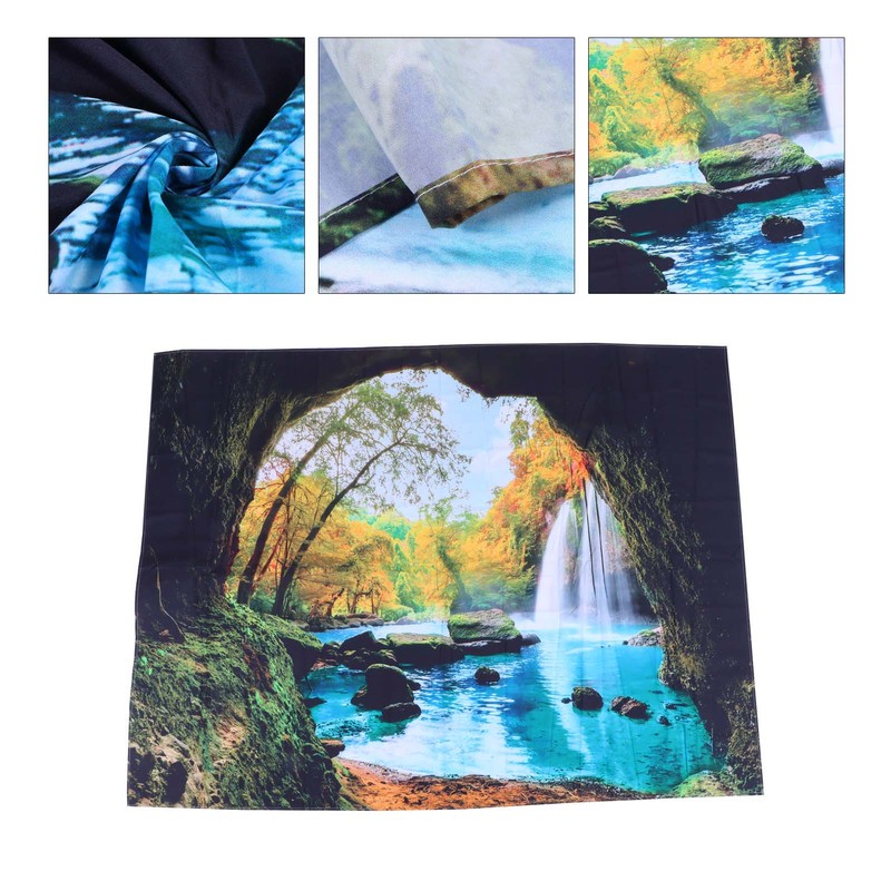 Cave River Landscape Pattern Tapestry Wall Hanging Wall Blanket for