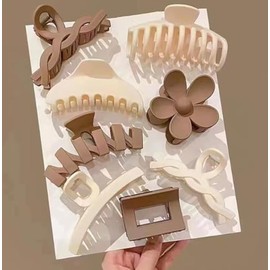 Nenluny 8pcs Hair Clips for Women Girls Flower Claw Clips for Thick Hair Non-Slip Hair Accessories Hair Claw Clips