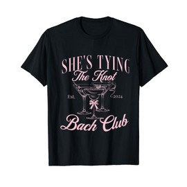 She's tying the knot Bachelorette Coquette Bow Bridal shower T-Shirt