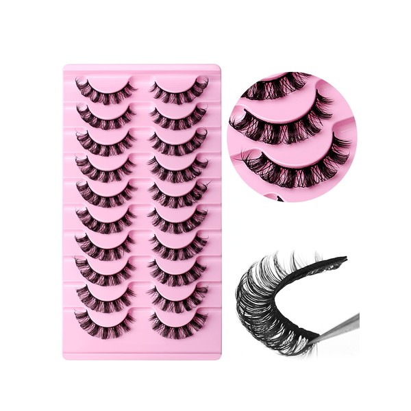 fdsmall Mink Lashes Natural Fluffy Eyelashes 3D Curled False Fake