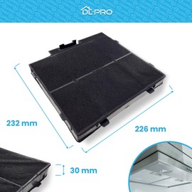 DL-pro Activated Carbon Filter 232 x 226 mm Suitable for Siemens Bosch Constructa Neff 11022296 LZ10DXA00 DWZ0DX0A0 CZ51DXA0X0 Z51DXA0X0 for Cooker Hood