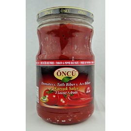Oncu Traditional and Natural Pastes (Turkish) (Mix 3 in 1 (Hot & Mild Pepper and Tomato) Paste, 700 Gr / 24.64 Oz)