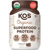 KOS Chocolate Vegan Protein Powder - Organic Pea Protein Blend, Erythritol-Free, Plant-Based Superfood Enriched with Vitamins & Minerals - Ideal for Keto, Dairy-Free, and as a Nutrient-Packed Meal Replacement for Both Women and Men - 28 Servings