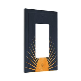Spshian Mid Century Boho Gold Sun Retro Sunset 1 Gang Rocker Light Switch Covers Single Decora Outlet Wall Plate Decorative Switchplate Faceplate GFCI for Bathroom Kitchen Bedroom Decor