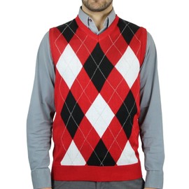 Men's Classic Argyle Sweater Vest Red