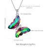 Mystic Rainbow Butterfly Heart Necklace Women 925 Sterling Silver Animal