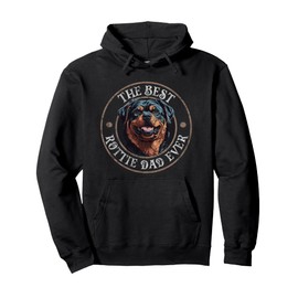 The Best Rottie Dad Ever Rottweiler Father Vintage Dog Lover Pullover Hoodie