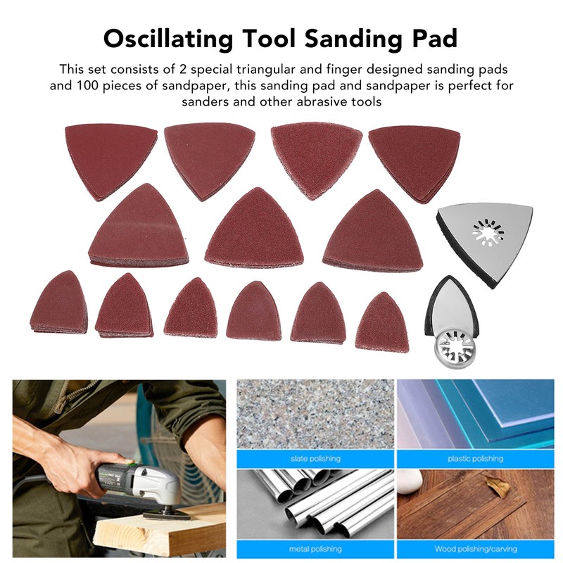 Oscillating Tool Sanding Pad Kit Triangular Finger Accessories 60 80