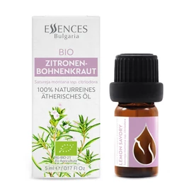 Essences Bulgaria Organic Lemon Savory Essential Oil 5 ml Satureja Montana Citriodora For Immune System, Vitality, Health, Sensitive and Dry Skin, Aromatherapy, Therapeutic