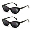 2 Pairs BIFOCAL Women Cateye Black Tortoise Reading Sunglasses -