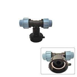 IBC Tank Thread Connection POWERTOOL IBC Tank Adapter S60X6 to Mdpe Water Pipe Fittings for IBC Water Tanks (Three-Way Outlet, 25mm)