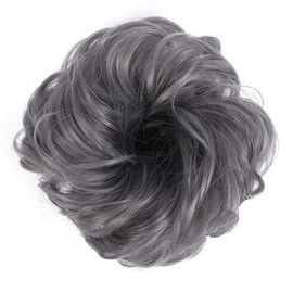 onemily Messy Bun Hair Piece Messy hair Chignon for Women Synthetic Updo Buns Hair Extensions Natural Looking Hair Scrunchies for Daily Wear 1PC(Gray)