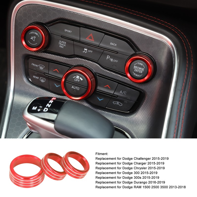 Air Conditioner Switch CD Button Knob Cover Trim Aluminium Alloy