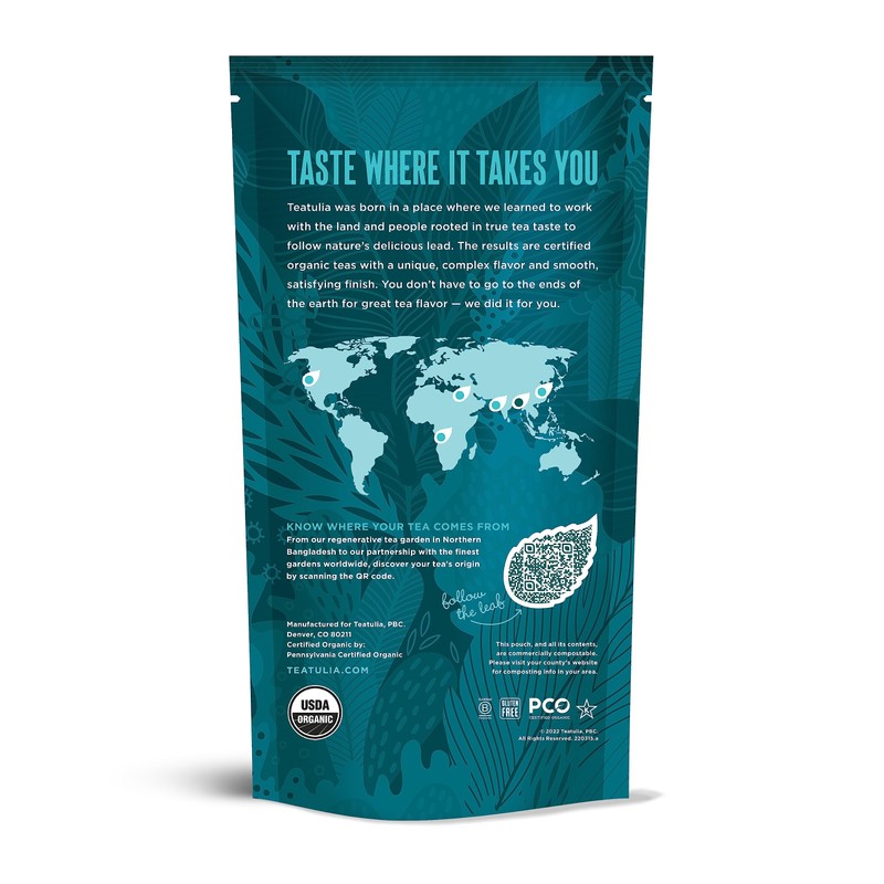 Teatulia Organic Chamomile Tea Bags (50 Pyramid Teabags) Raw Whole