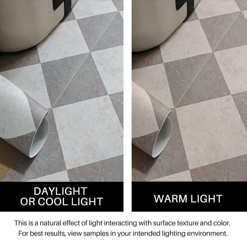 auxua Caramel‌ Vinyl Checked Flooring Roll – Small Size (15.7”