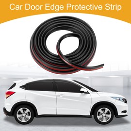 Partuto 1 Pcs 16.40ft 5000mm Universal Car Door Edge Protective Sealing Strip - Car B-Type Door Scratch Protection Guards Anti-scratch Collision - TPE Black