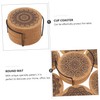 GRIRIW 1 Set Creative Nordic Round Wooden Coasters Decorative Heat