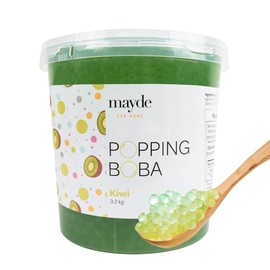 Mayde Popping Boba Pearls for Drinks, Desserts, & Breakfast Bowls (Kiwi Flavor, 7 Pounds)