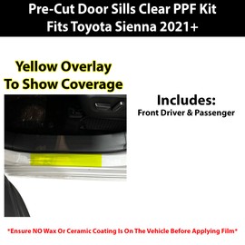 BOGAR TECH DESIGNS Precut Made for Toyota Sienna 2021+ Door Sill Anti-Scratch Resistant Paint Protection PPF Film Kit Cover, Clear Bra